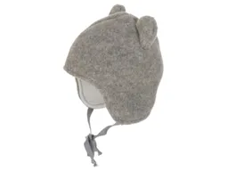 Pickapooh Pickapooh Baby und Kinder Mütze mit Öhrchen Bio-Merinowolle Fleece grau Gr. 52 – Produktbild 1 von 1