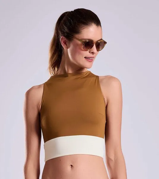 MYMARINI MYMARINI Wendbares Surftop mit Shape-Effect aus ECONYL, Argan-umber-white (braun), – Produktbild 2 von 3