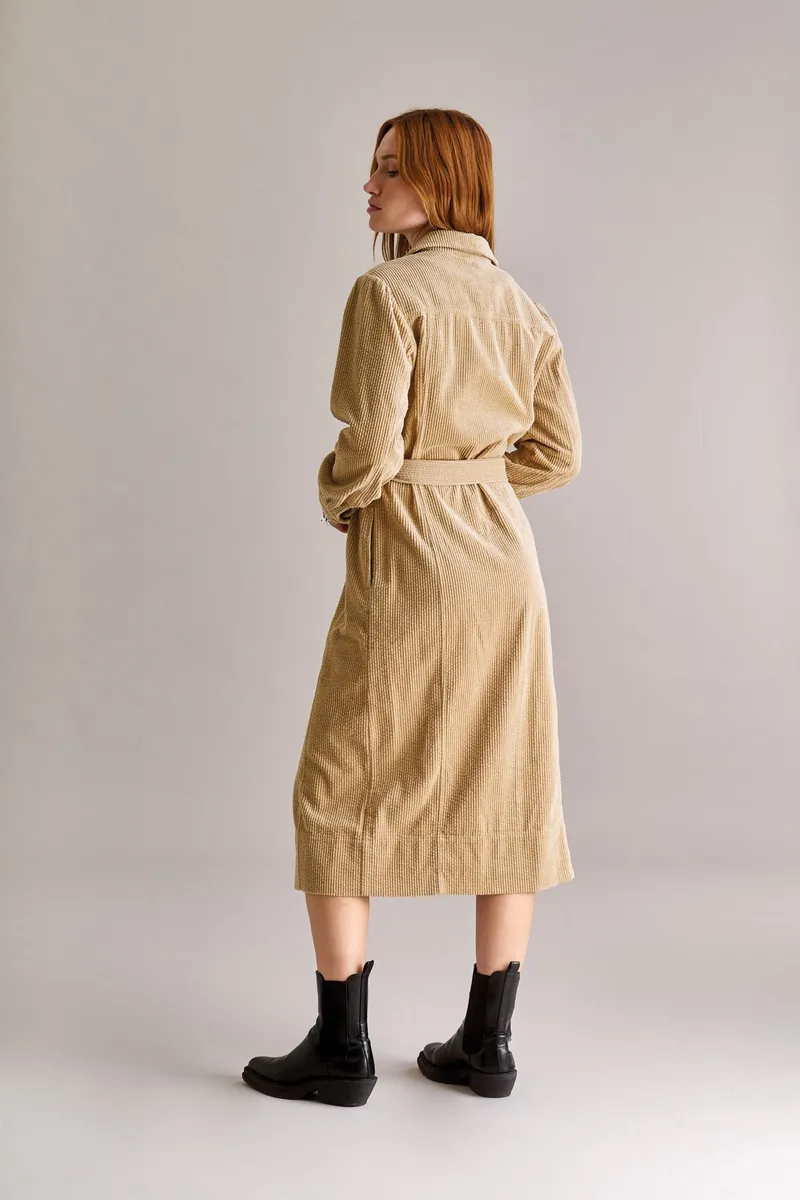 KOMODO KOMODO Damen vegan Kleid Haritti Cord Croissant Beige, Beige, – Produktbild 2 von 2