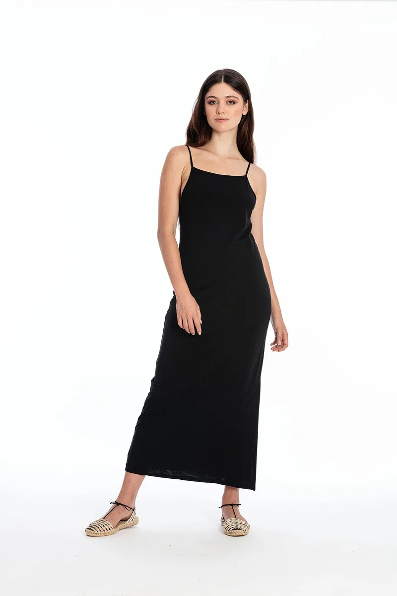 RAVENS VIEW IBIZA RAVENS VIEW IBIZA Damen vegan Kleid Farah Schwarz, Schwarz, – Produktbild 1 von 2
