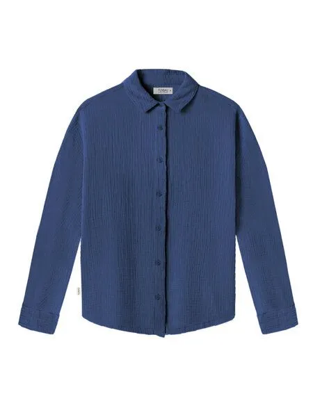 FUXBAU FUXBAU Frauen Musselinbluse, Blau, – Produktbild 2 von 4
