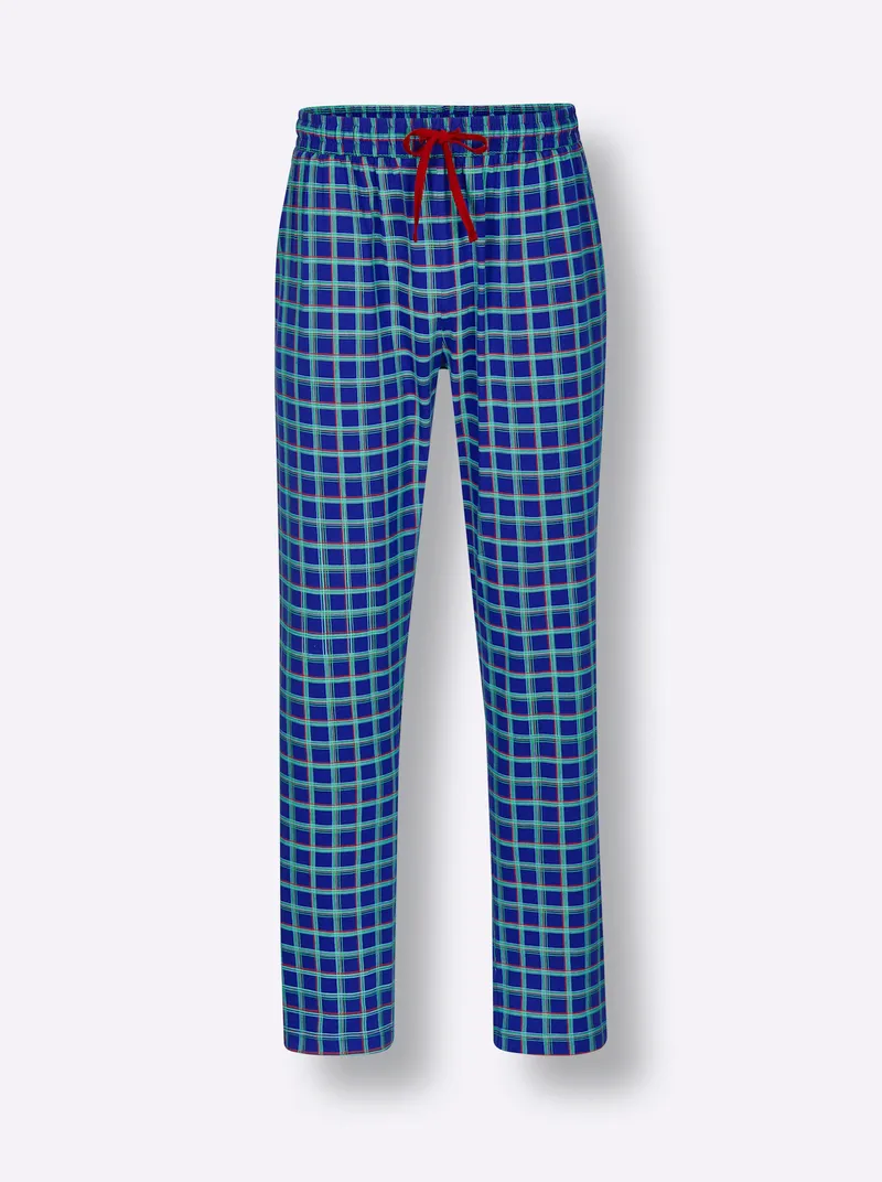 wäschepur men Hose lang royalblau-kirsche-kariert, Royalblau-kirsche-kariert, – Produktbild 3 von 3