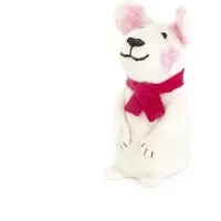 short'n'pietz short'n'pietz handgefilzter Eisbär mit Schal als Filz Eierwärmer, Weiß pink, – Produktbild 1 von 1