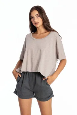 RAVENS VIEW IBIZA RAVENS VIEW IBIZA Damen vegan Top Square Stone Grey – Produktbild 1 von 1