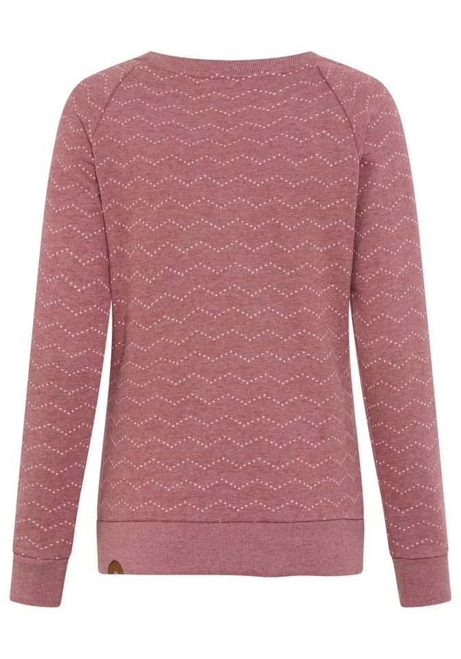 ragwear ragwear Sweatshirt DARIA ZIG ZAG O mit Zierknöpfen am Ausschnitt, Rot, – Produktbild 5 von 5
