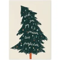 Tell Me Postkarte Weihnachtsbaum 'Less Perfection' – Produktbild 1 von 1