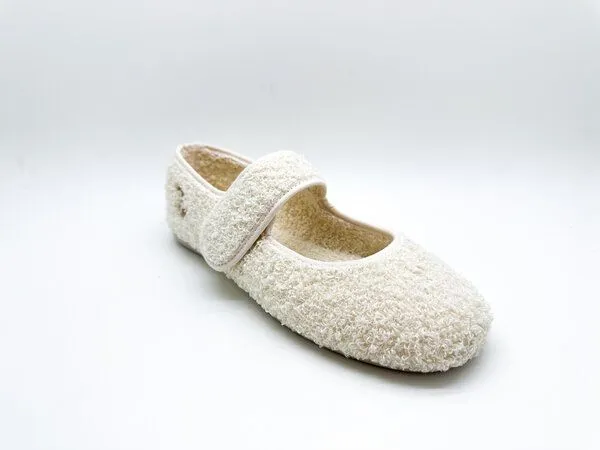 thies Veganer "thies ® Rec Teddy Ballerina" aus ultraweichem, recyceltem Fell, Off white, – Produktbild 3 von 4
