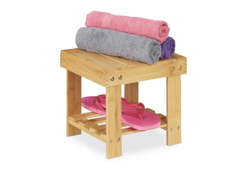 RELAXDAYS RELAXDAYS Tritthocker Kleine Fußbank aus Bambus (1 St), Braun, – Produktbild 1 von 5