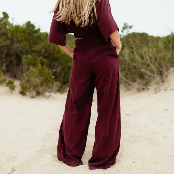 NORDLICHT NORDLICHT Damen Palazzo Hose Nora aus 100% Tencel, Rot, – Produktbild 3 von 4