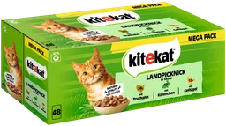 KITEKAT KITEKAT Portionsbeutel Multipack Landpicknick in Sauce 3 Varietäten 48 x 85g – Produktbild 1 von 1