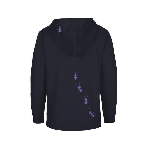 HANDGEDRUCKT HANDGEDRUCKT Unisex Kinder Zip Up Hoody "Ameisen", Navy, – Produktbild 1 von 3