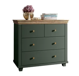 Lomadox Kommode EPSOM-83, grün mit Lefkas Eiche Nb. 90/80,5/42 cm – Produktbild 1 von 1