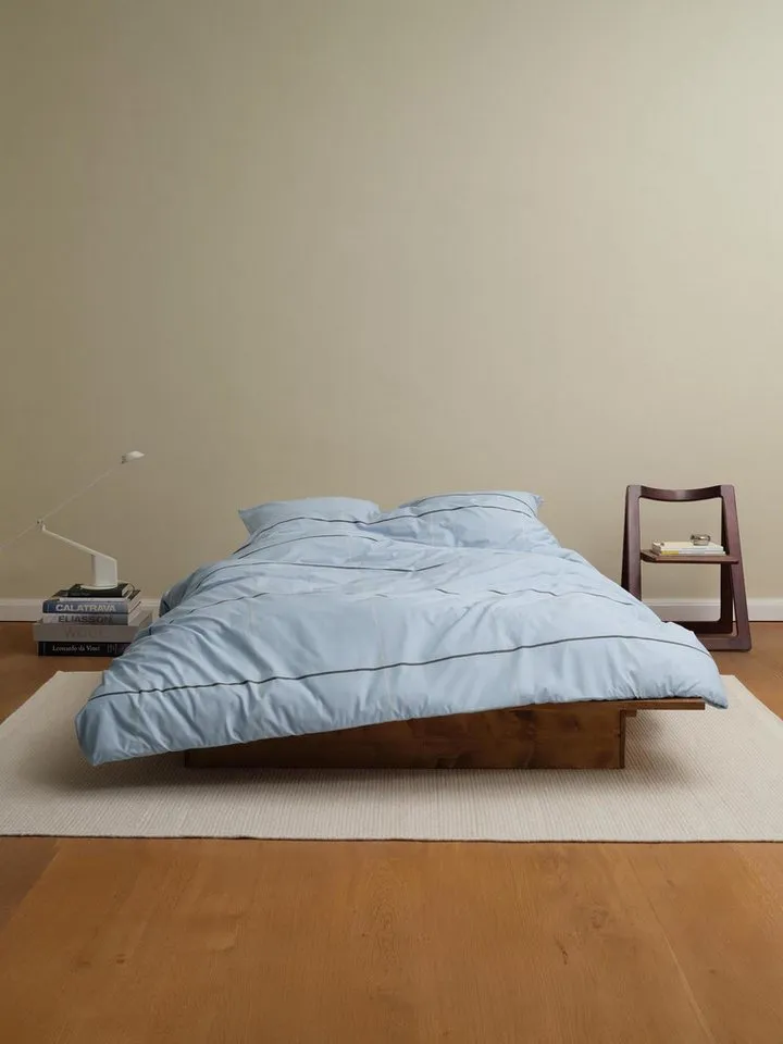 Marc O'Polo Home Bettwäsche Suvie, Perkal, 2 teilig, mit karo muster, Blau, – Produktbild 2 von 4