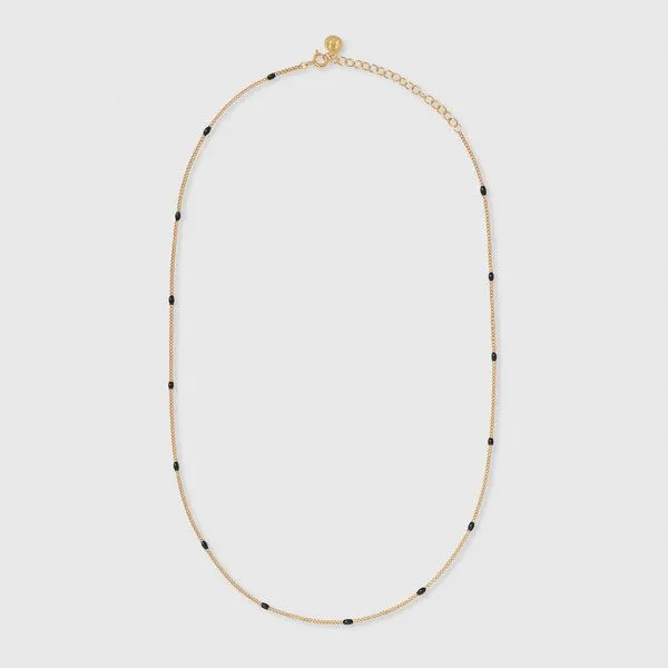 fejn jewelry fejn jewelry Kette 'dot' - mit Punkten und Emaille, Black / gold, – Produktbild 1 von 4