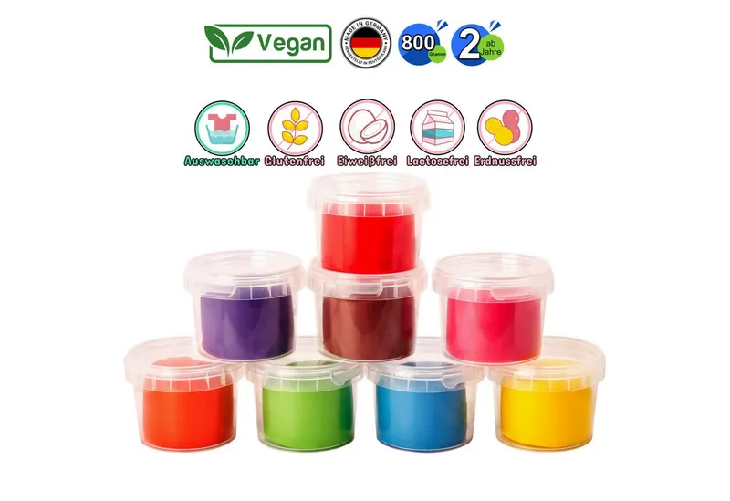 miniHeld Lernspielzeug Knete für Kinder 800g Vegan Knete Set in 8 verschiedenen Farben ab 2J – Produktbild 2 von 4
