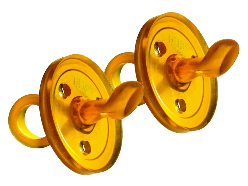 Goldi Goldi Beruhigungssauger, Naturkautschuk Schnuller, kiefergerecht, 2er-Set 2 Stück, ab 6 Monate, Natur, – Produktbild 1 von 1
