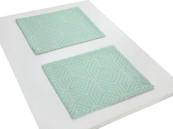 Nature by Adam Nature by Adam Tischset 2er Pack aus 100% Bio-Baumwolle - Easy Diamond, Blau, – Produktbild 2 von 4