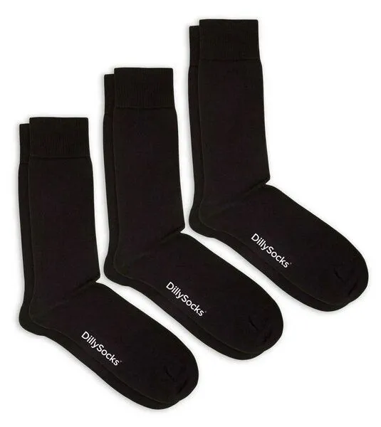 DillySocks DillySocks High Rise Socken im 3er-Pack aus Biobaumwoll-Mix, Schwarz, – Produktbild 1 von 6