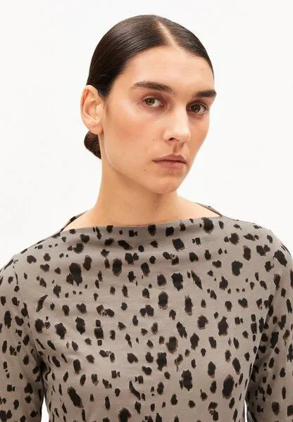 ARMEDANGELS ARMEDANGELS LEO Damen Longsleeve aus Bio-Baumwolle mit Leo-Print, Walnut cream, – Produktbild 3 von 4