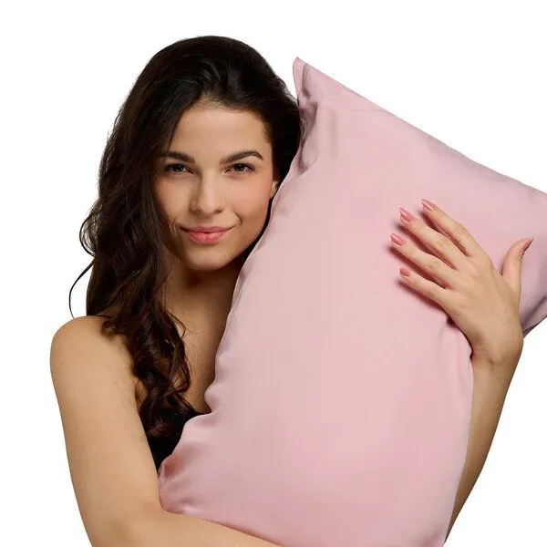Qupro Qupro Pillowcase Doppelpack rosé vegane Seide (40 x 80 cm) – Produktbild 1 von 5