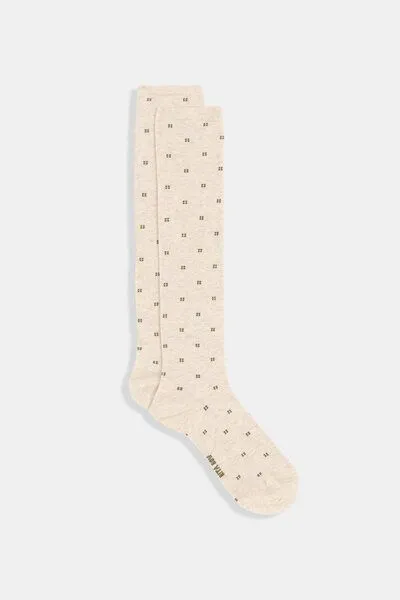 Rita Row Rita Row Lange Socken TEMPO mit Jacquardmuster, Beige, – Produktbild 1 von 5