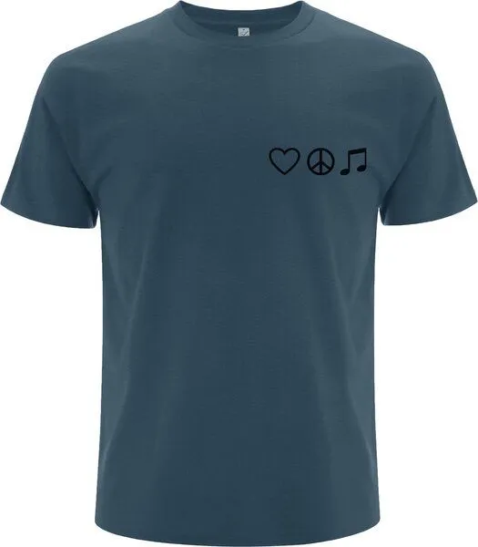 Spreecult Spreecult Liebe Frieden Harmonie- Bio und Fair - Männer Unisex T-Shirt, Denim, – Produktbild 2 von 3