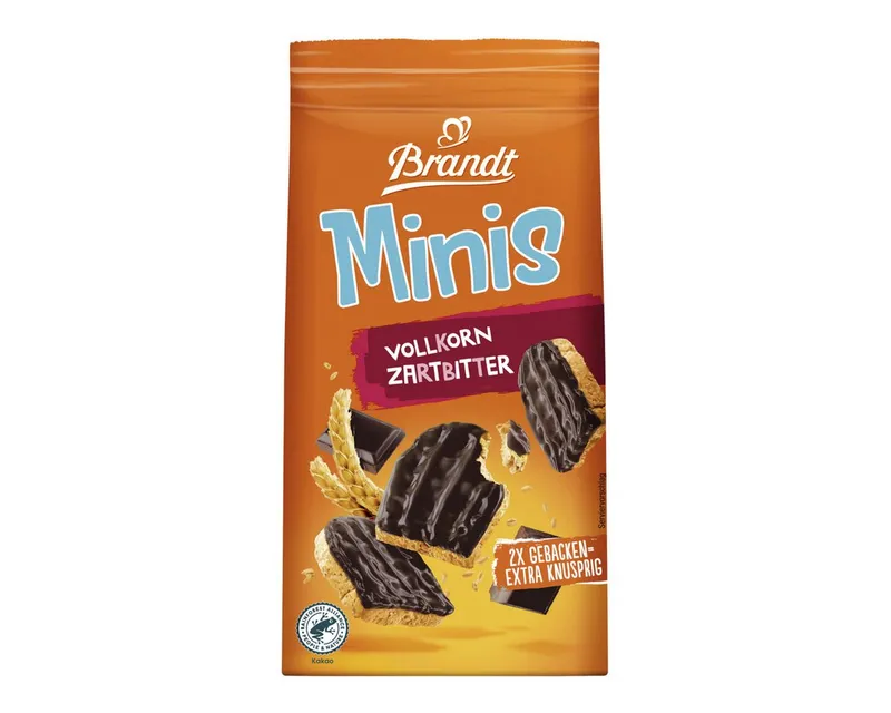 Brandt Brandt Brot, Brandt Zwieback Minis Vollkorn Zartbitter feinherbe Schokolade 95g – Produktbild 1 von 2