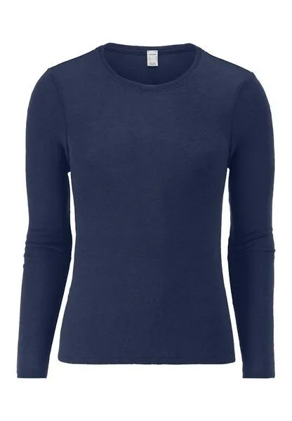 hessnatur hessnatur Longsleeve PURE FUNCTION aus Bio-Merinowolle und Seide, Graphitblau, – Produktbild 2 von 4