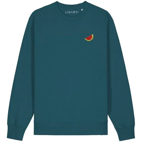 LIGARTI Bestickter Pullover – Wassermelone – LIGARTI Tiermanufaktur, Petrol, – Produktbild 1 von 2