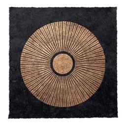 Veskor Cassiopeia Veskor Cassiopeia CENTRAL SUN Sonnen Linoldruck | 22 × 22 cm | Kupfer auf Schwarz – Produktbild 1 von 1