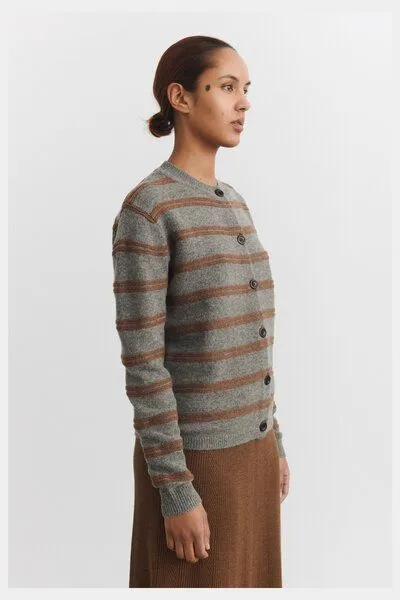FUB FUB - Cardigan Lambswool, Steel melange/hazel melange, – Produktbild 4 von 4