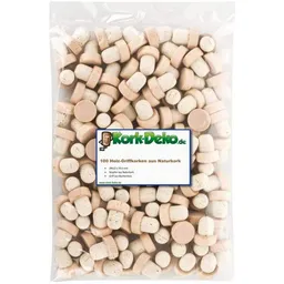 Kork-Deko Kork-Deko Griffkorken mit Holzgriff 19,5mm | Holzgriffkorken | 100% Naturkork | Für Gin, Spirituosen, Öle und Saft | Griffgröße 29 x 12 mm | 10er-Pack – Produktbild 1 von 1