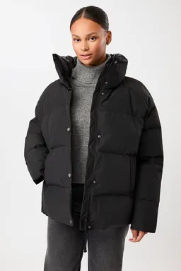 LangerChen LangerChen Damen vegan Steppjacke Mit Stehkragen Schwarz – Produktbild 1 von 1