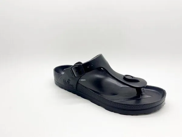 thies Vegane Ecofoam Zehentrenner Sandale von thies ® aus recyceltem EVA, Black (schwarz), – Produktbild 2 von 4