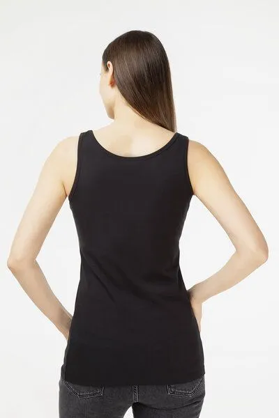 Evermind Evermind Damen Tanktop aus Bio-Baumwolle, Schwarz, – Produktbild 3 von 4