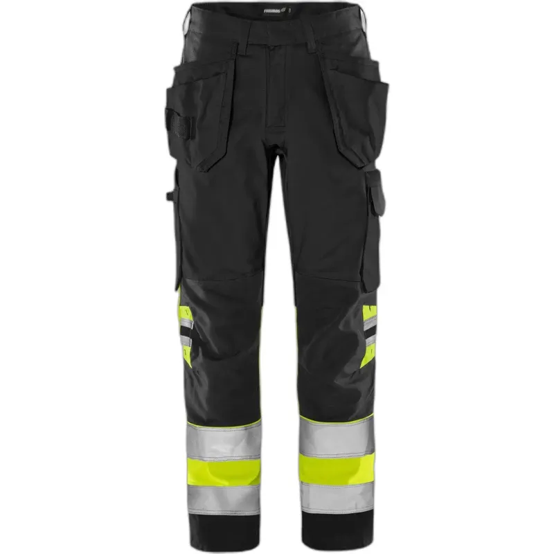 Fristads Sichtbare Arbeits Hose Klasse 1 Fristads Green 2640 GPLU, Schwarz, – Produktbild 2 von 2