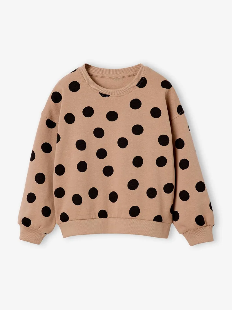 Vertbaudet Bedrucktes Sweatshirt Mädchen, Taupe, – Produktbild 3 von 4