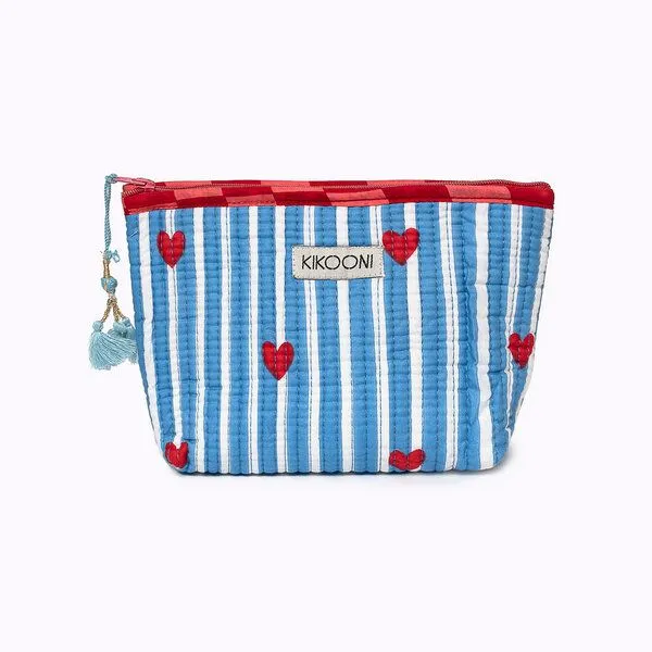 KIKOONI KIKOONI Geldbörsen | kleine Taschen | Passtasche "Mini Traveler", "love edition" blue, – Produktbild 1 von 4