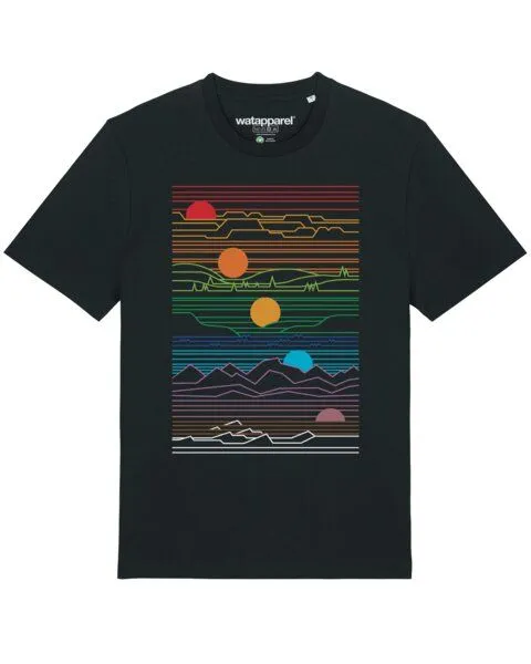 watapparel watapparel T-Shirt Unisex Sun And Moon, Black, – Produktbild 1 von 3