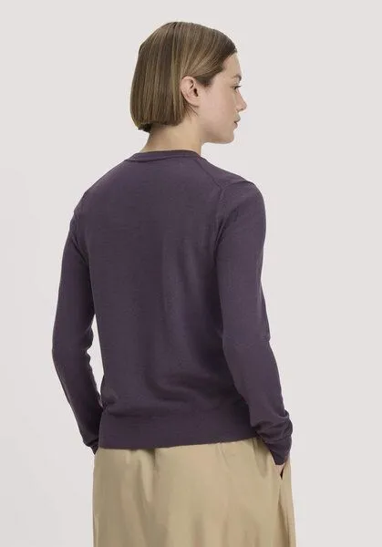 hessnatur hessnatur Pullover Regular aus reiner Bio-Merinowolle, Dunkle traube, – Produktbild 2 von 4