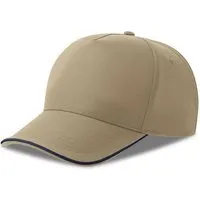 Atlantis Headwear Atlantis Headwear Cap Recy Five Pipe zweifarbig, Khaki/navy, – Produktbild 3 von 3