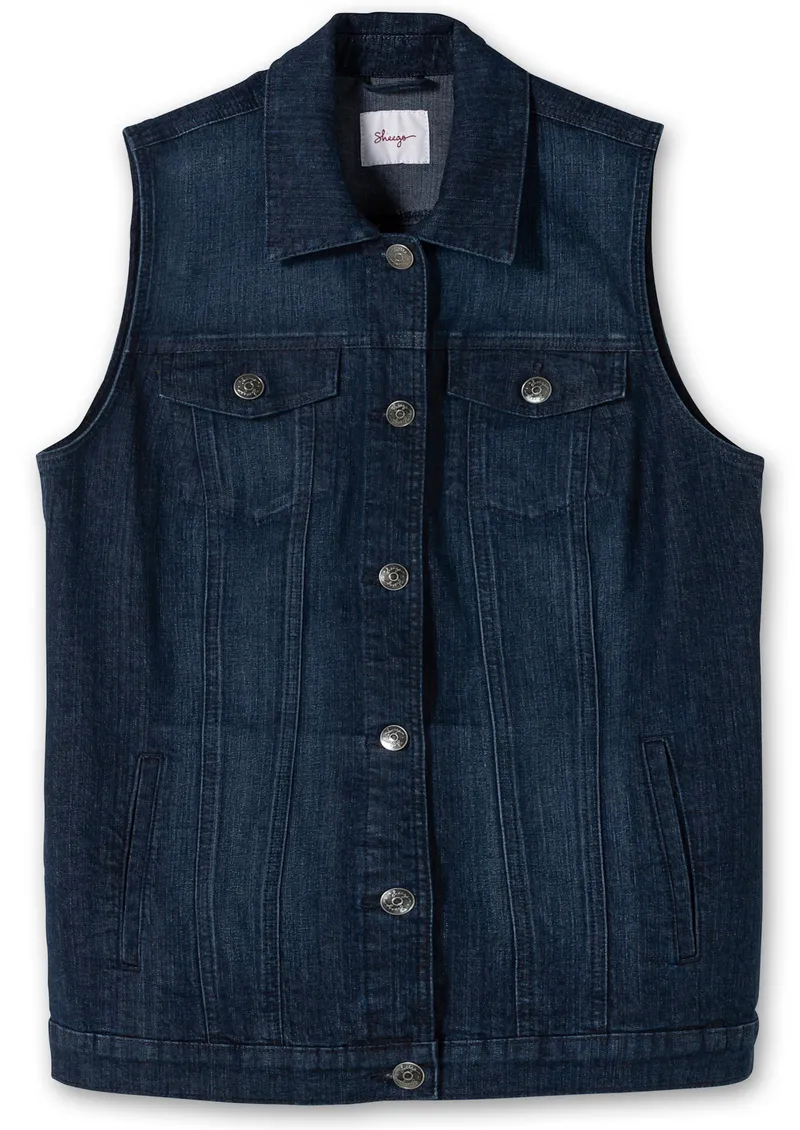 sheego Jeansweste, Dark blue denim, – Produktbild 2 von 2
