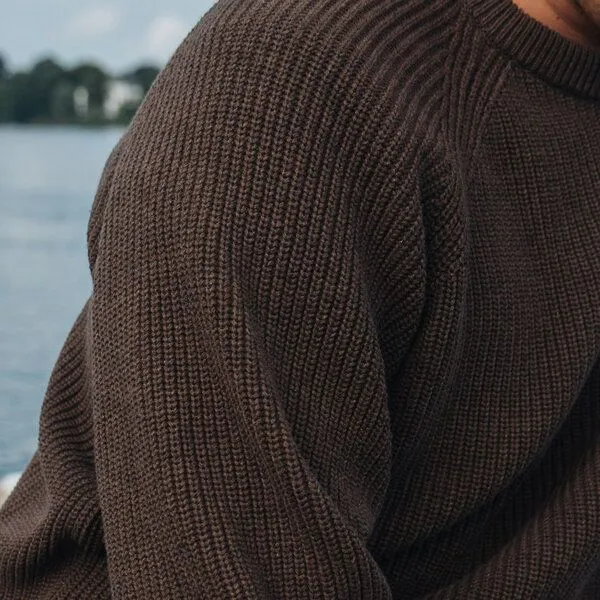SALZWASSER SALZWASSER RAGO Strickpullover (Herren) aus 100% Bio-Baumwolle (GOTS), Braun-meliert (braun), – Produktbild 4 von 4