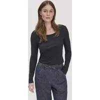 hessnatur hessnatur Softrib Longsleeve Fitted aus Bio-Baumwolle und TENCEL Modal, Schwarz, – Produktbild 1 von 3