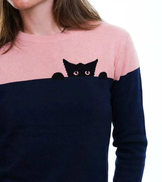 Gary Mash GARY MASH Strickpullover Anoka aus Biobaumwolle, Katze (blau), – Produktbild 2 von 4