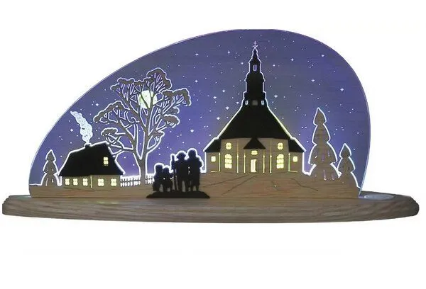 Weigla® Holzkunst Weigla® Holzkunst Die Motivleuchte „Seiffener Kirche“ 3 D Effect aus dem Erzgebirge – Produktbild 2 von 3