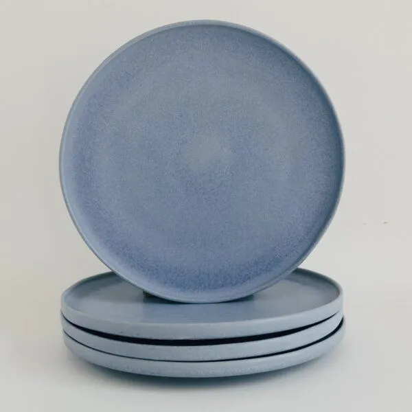 NAKOA NAKOA Speiseteller Keramik 4er Set Handgefertigtes Steingut Geschirrset 28 x 2,5 cm, Into the sea (blau), – Produktbild 1 von 4