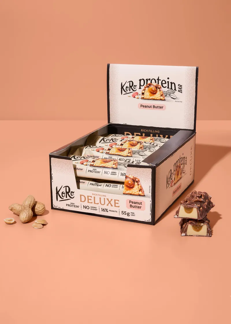 KoRo Protein Bar Deluxe Peanut Butter | 12 x 55 g – Produktbild 1 von 5