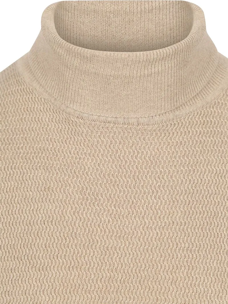 Suitable Suitable Rollkragenpullover Structure Melange Sand - Größe L, Beige, – Produktbild 4 von 5