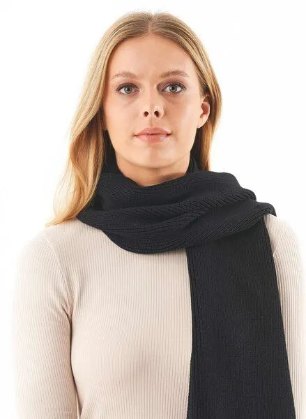 ORGANICATION ORGANICATION Unisex Strickschal aus Bio-Baumwolle, Black, – Produktbild 1 von 3